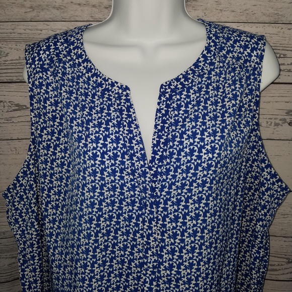 Dalia Blue Sleeveless Blouse Top Womens Size 1X - Picture 3 of 7